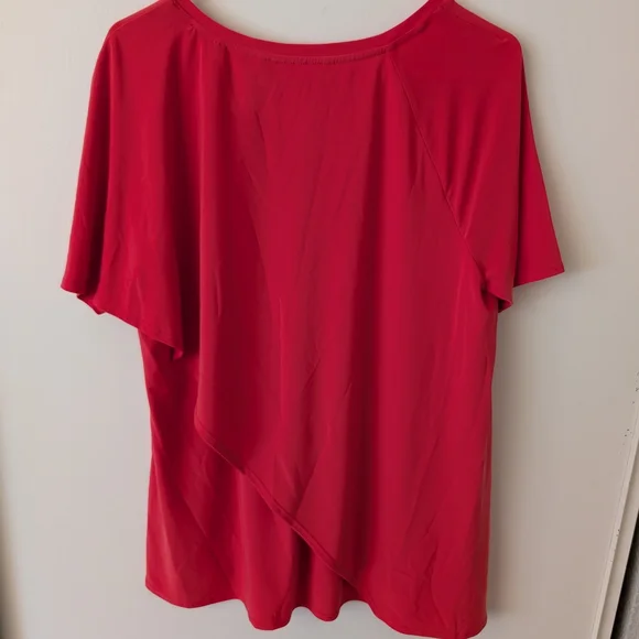 Soft Surroundings Womens Large Short Sleeve Madeline Tunic Red NWT Vacation - Picture 4 of 5